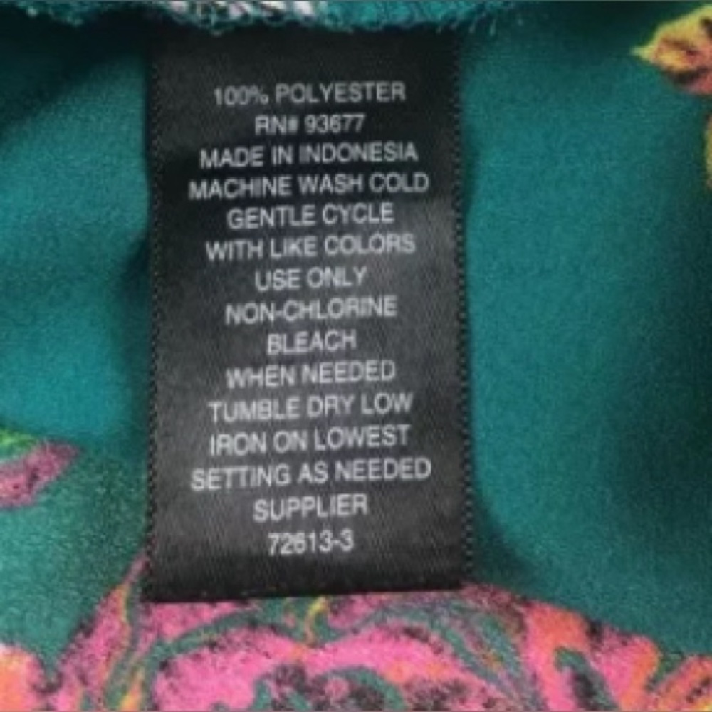 Worthington size 12 short sleeve dress green/pink flowers and butterflies - Picture 4 of 6